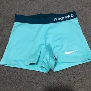 Medium teal Nike pro spandex shorts